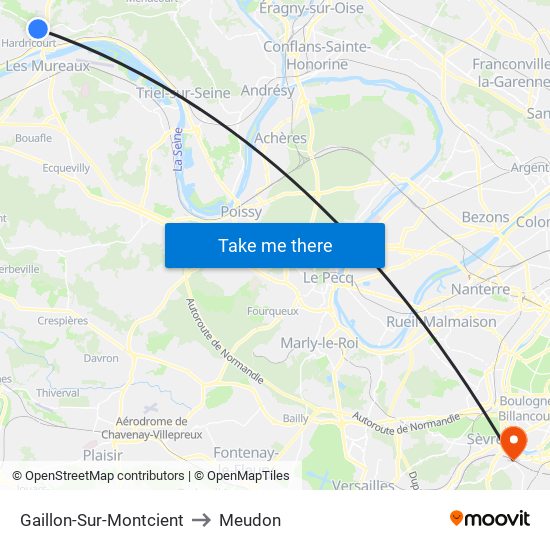 Gaillon-Sur-Montcient to Meudon map