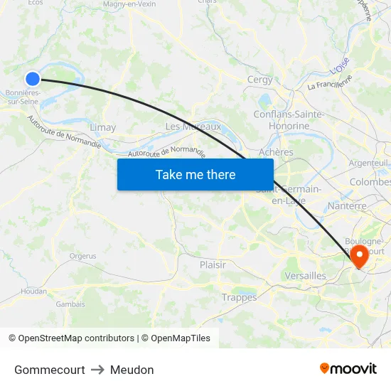 Gommecourt to Meudon map