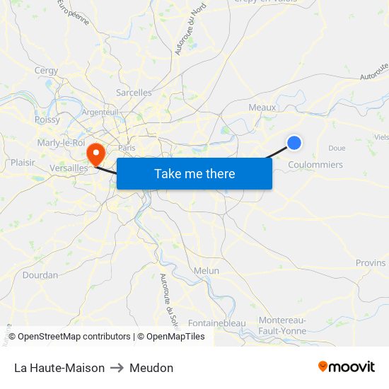 La Haute-Maison to Meudon map