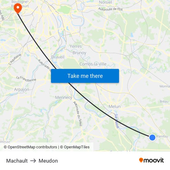 Machault to Meudon map