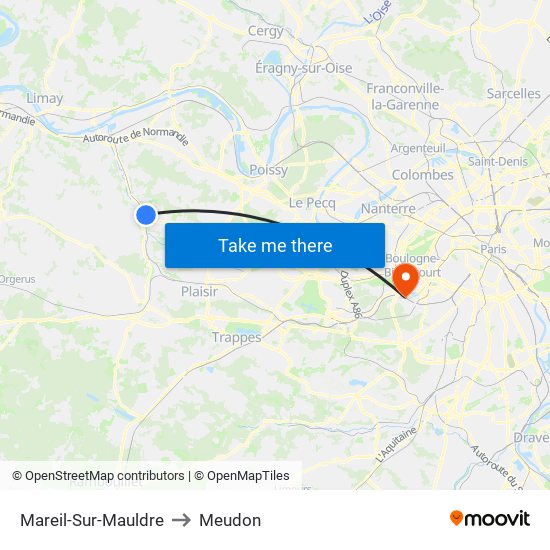 Mareil-Sur-Mauldre to Meudon map