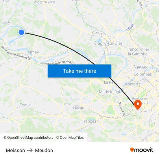 Moisson to Meudon map