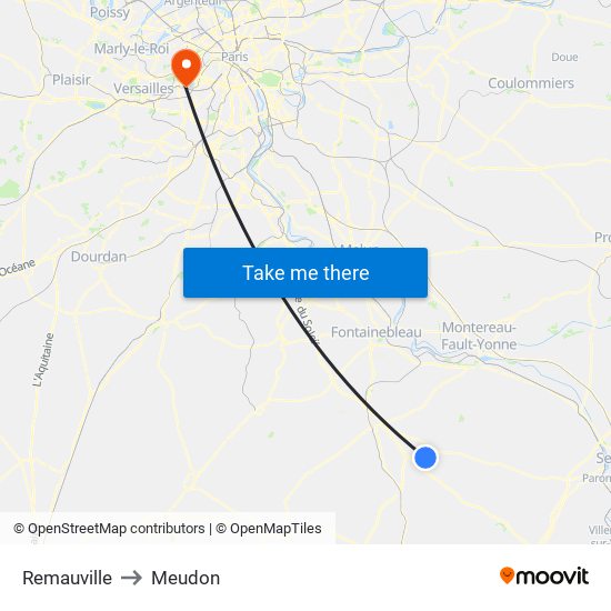 Remauville to Meudon map