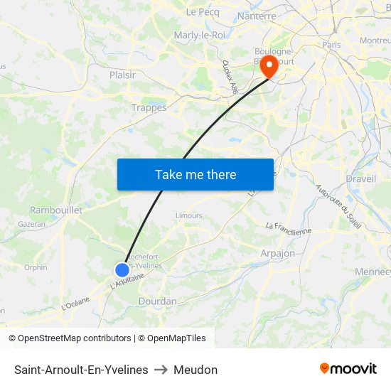 Saint-Arnoult-En-Yvelines to Meudon map