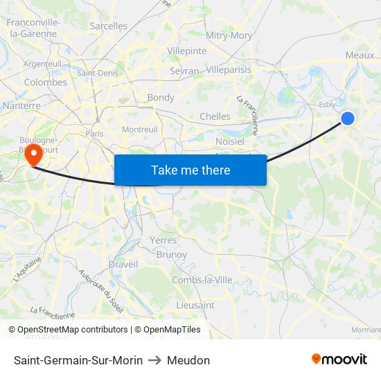 Saint-Germain-Sur-Morin to Meudon map