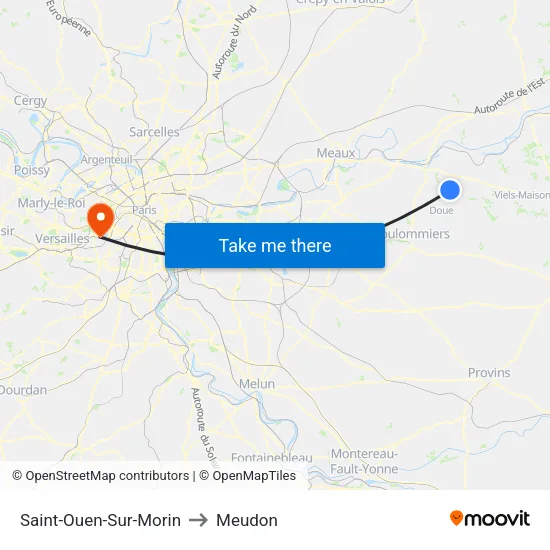 Saint-Ouen-Sur-Morin to Meudon map