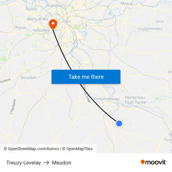 Treuzy-Levelay to Meudon map
