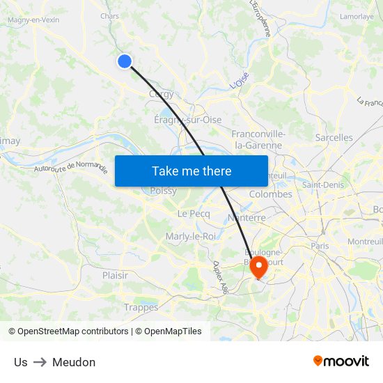 Us to Meudon map