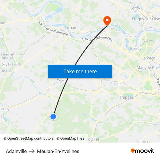 Adainville to Meulan-En-Yvelines map