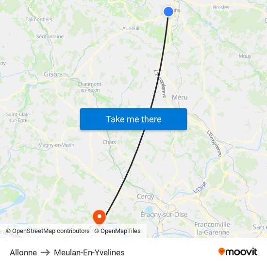 Allonne to Meulan-En-Yvelines map