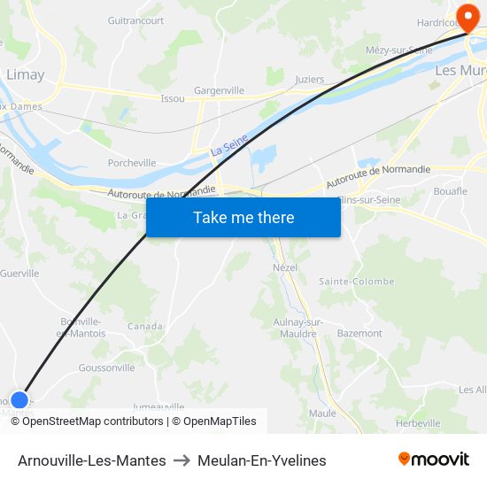 Arnouville-Les-Mantes to Meulan-En-Yvelines map