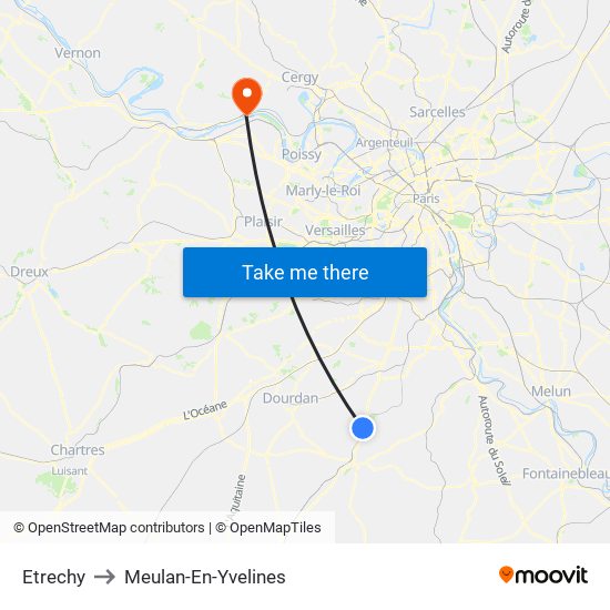 Etrechy to Meulan-En-Yvelines map