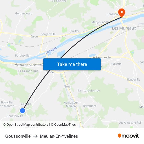 Goussonville to Meulan-En-Yvelines map