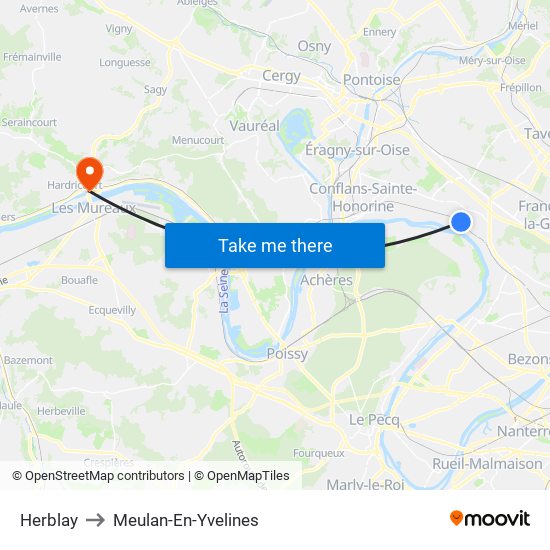 Herblay to Meulan-En-Yvelines map