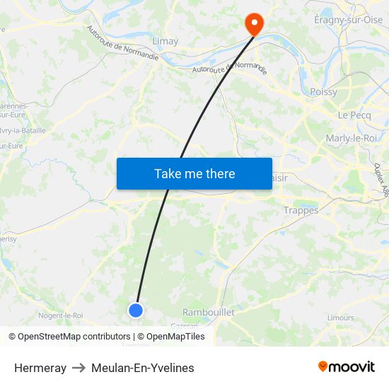 Hermeray to Meulan-En-Yvelines map