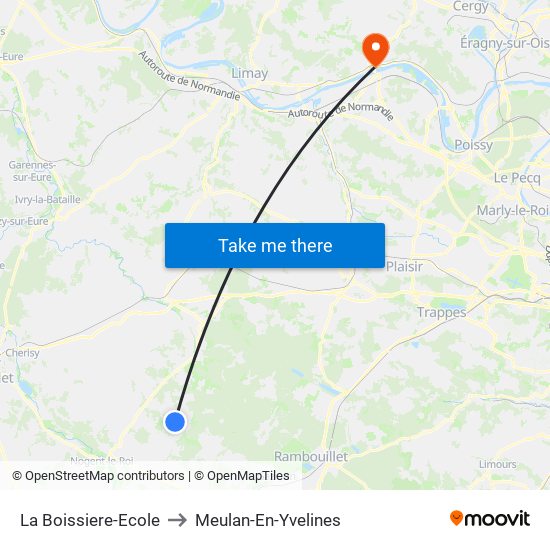 La Boissiere-Ecole to Meulan-En-Yvelines map