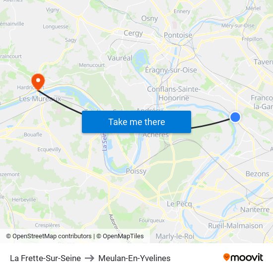 La Frette-Sur-Seine to Meulan-En-Yvelines map