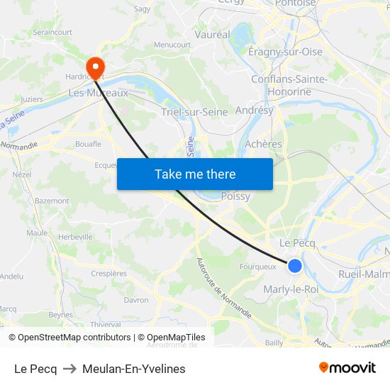 Le Pecq to Meulan-En-Yvelines map