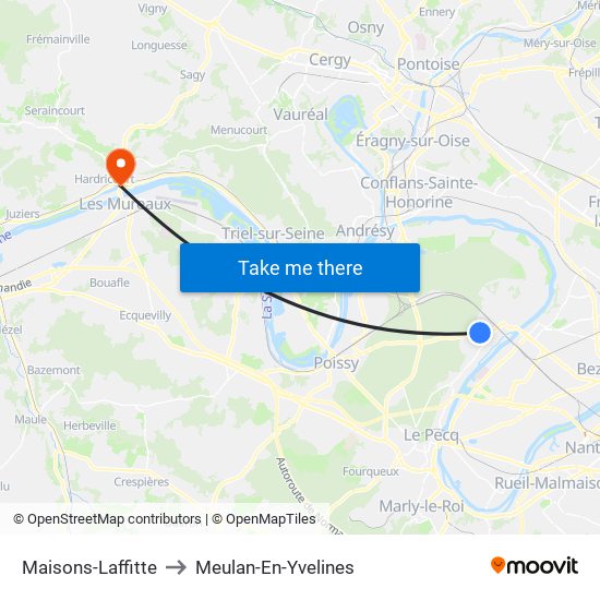 Maisons-Laffitte to Meulan-En-Yvelines map