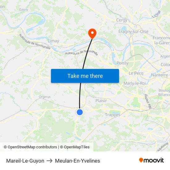 Mareil-Le-Guyon to Meulan-En-Yvelines map