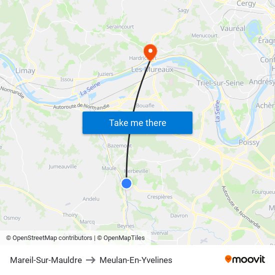 Mareil-Sur-Mauldre to Meulan-En-Yvelines map