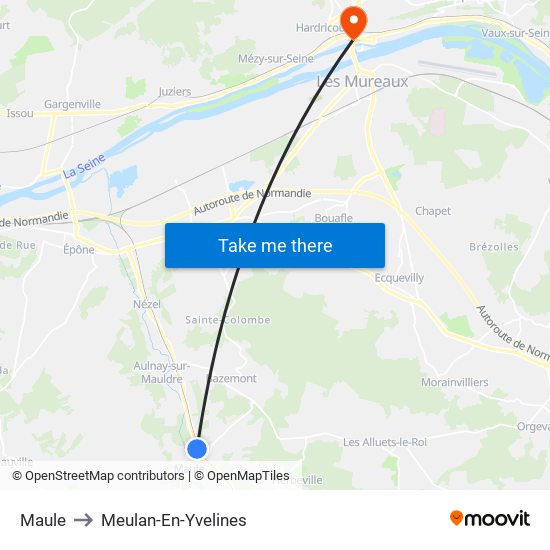 Maule to Meulan-En-Yvelines map