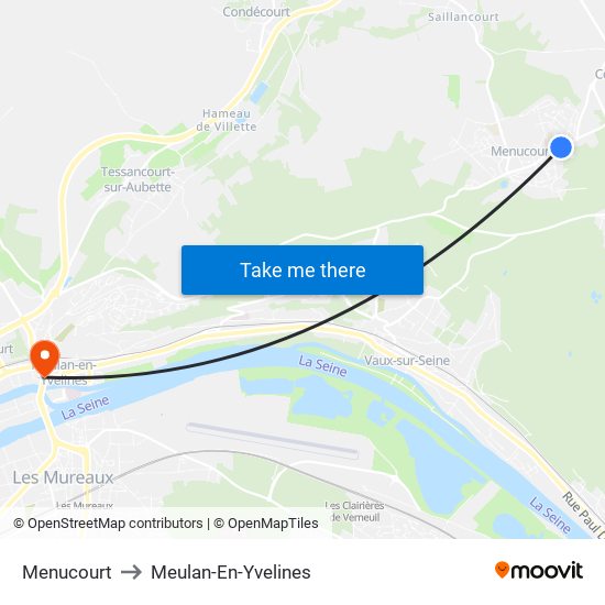 Menucourt to Meulan-En-Yvelines map