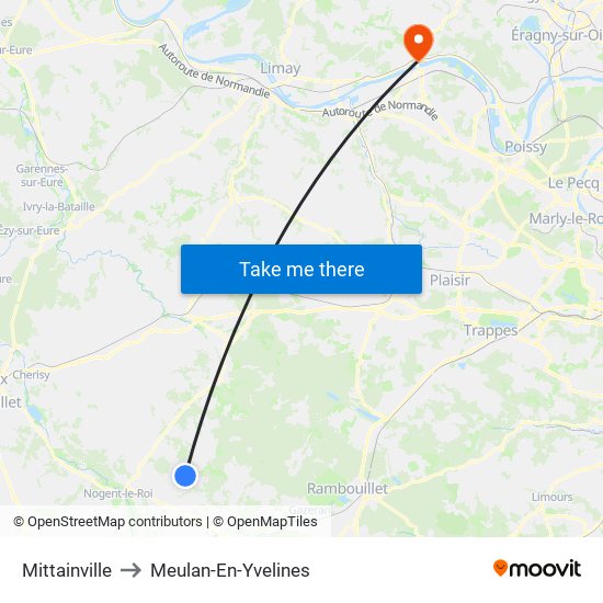 Mittainville to Meulan-En-Yvelines map