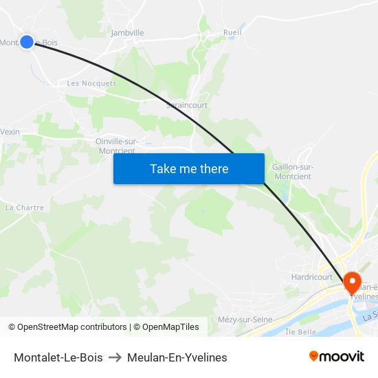 Montalet-Le-Bois to Meulan-En-Yvelines map