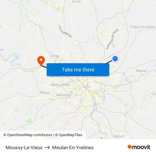 Moussy-Le-Vieux to Meulan-En-Yvelines map
