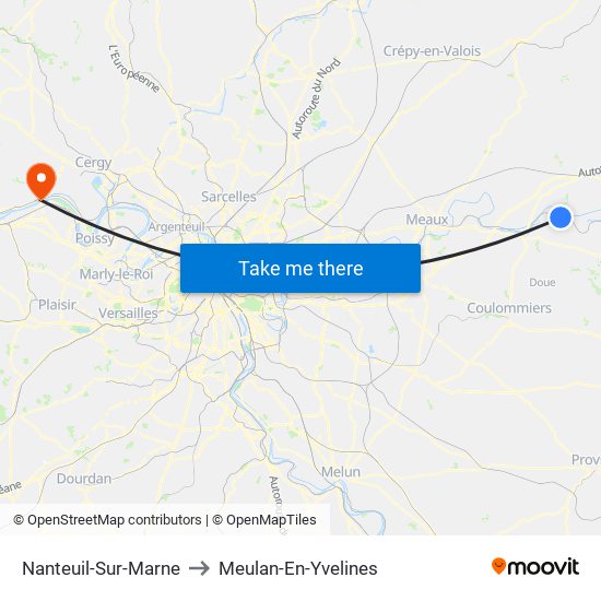 Nanteuil-Sur-Marne to Meulan-En-Yvelines map