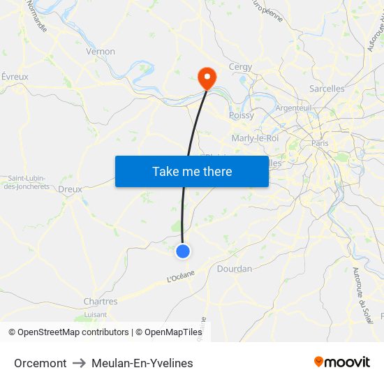 Orcemont to Meulan-En-Yvelines map