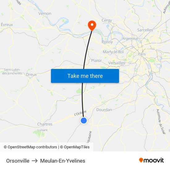 Orsonville to Meulan-En-Yvelines map