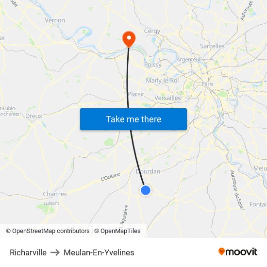 Richarville to Meulan-En-Yvelines map