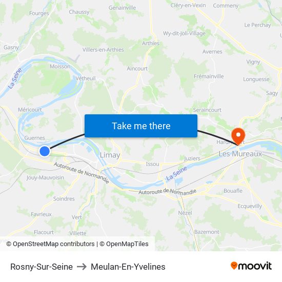 Rosny-Sur-Seine to Meulan-En-Yvelines map