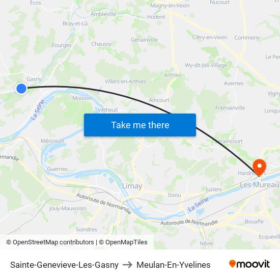 Sainte-Genevieve-Les-Gasny to Meulan-En-Yvelines map