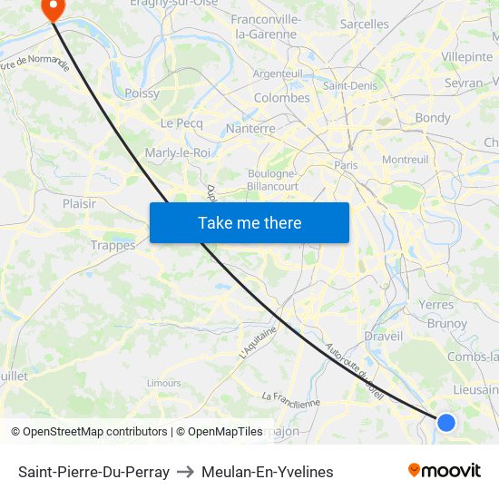 Saint-Pierre-Du-Perray to Meulan-En-Yvelines map