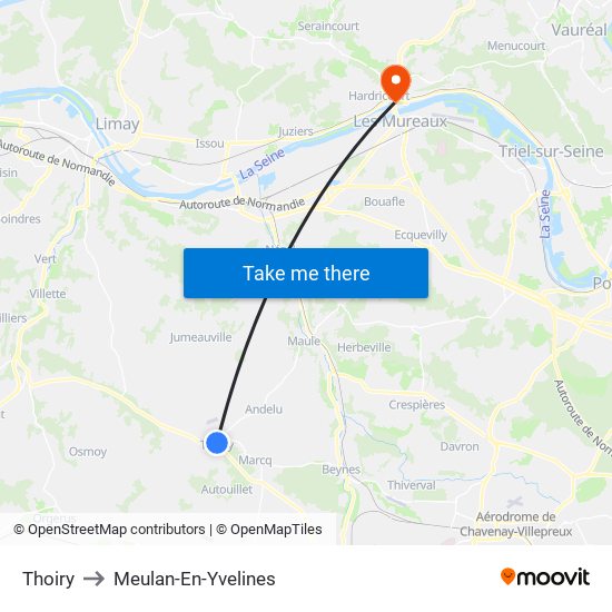 Thoiry to Meulan-En-Yvelines map
