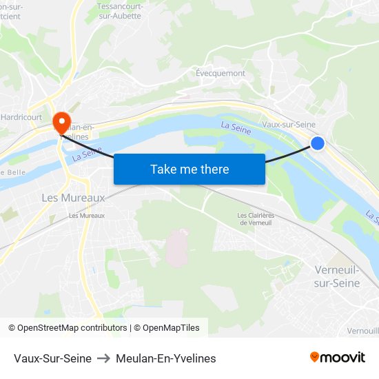 Vaux-Sur-Seine to Meulan-En-Yvelines map