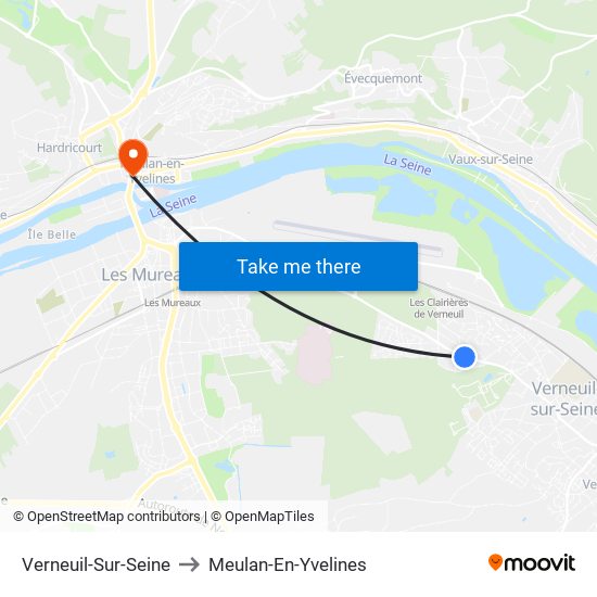 Verneuil-Sur-Seine to Meulan-En-Yvelines map