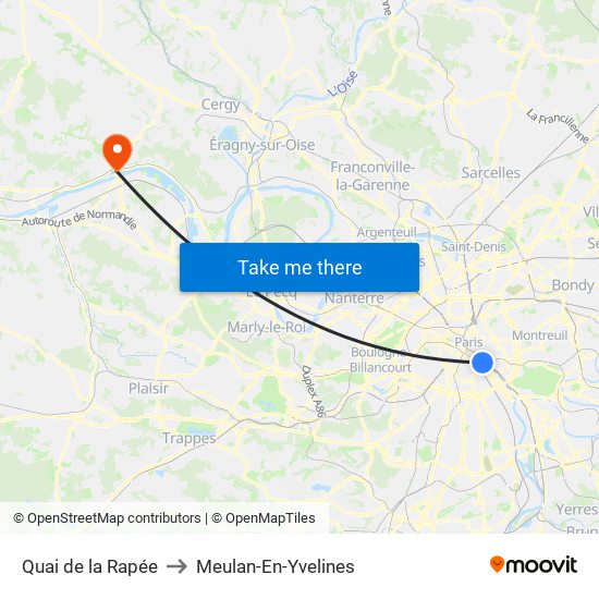 Quai de la Rapée to Meulan-En-Yvelines map