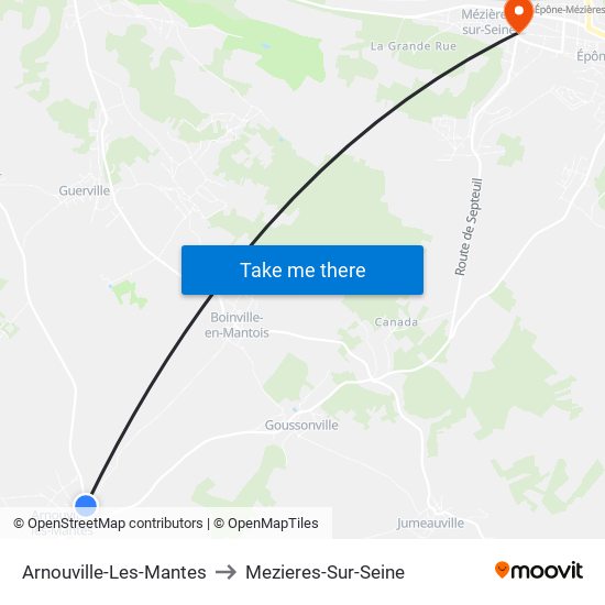 Arnouville-Les-Mantes to Mezieres-Sur-Seine map