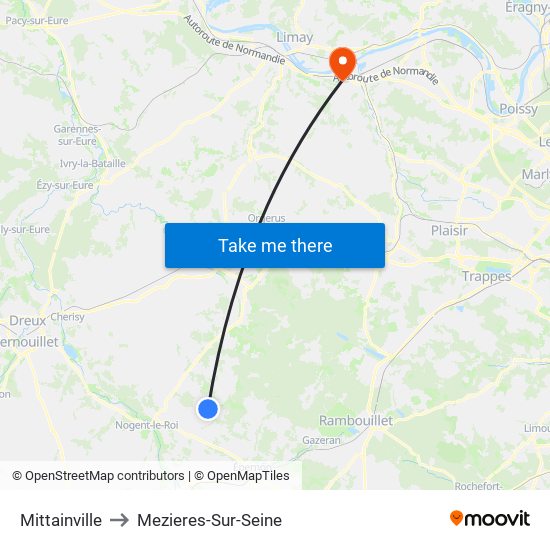 Mittainville to Mezieres-Sur-Seine map