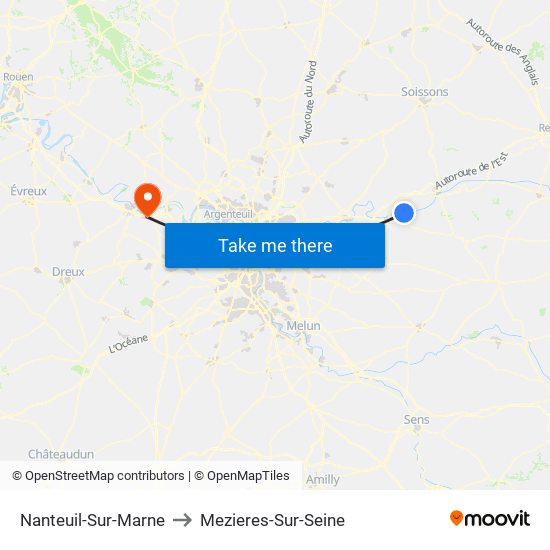 Nanteuil-Sur-Marne to Mezieres-Sur-Seine map
