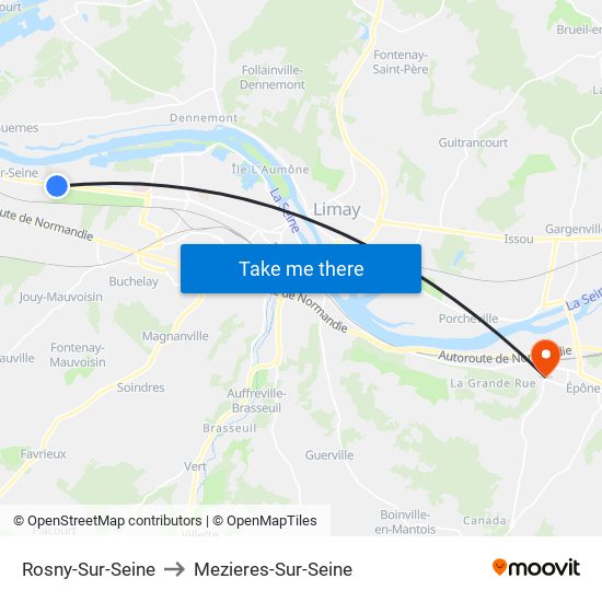 Rosny-Sur-Seine to Mezieres-Sur-Seine map