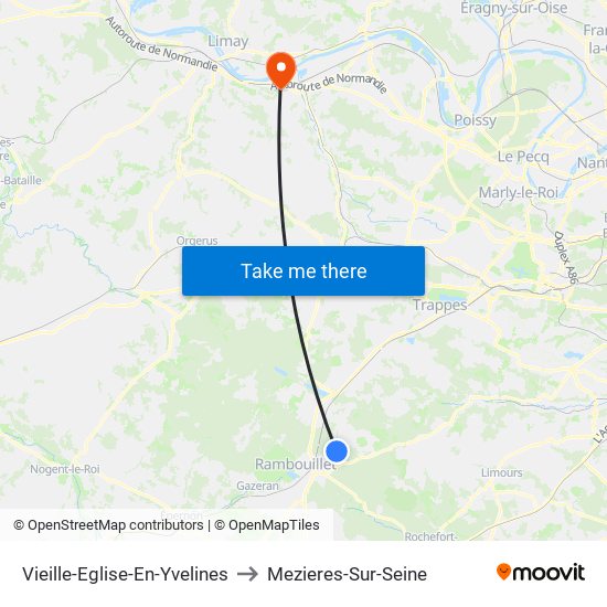 Vieille-Eglise-En-Yvelines to Mezieres-Sur-Seine map