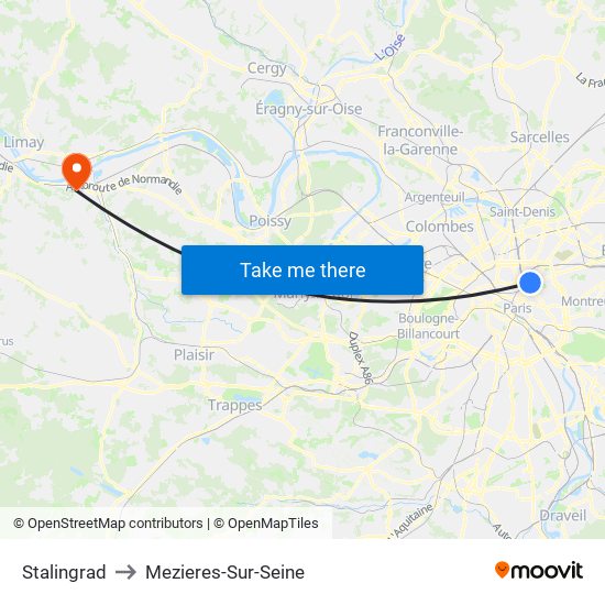 Stalingrad to Mezieres-Sur-Seine map
