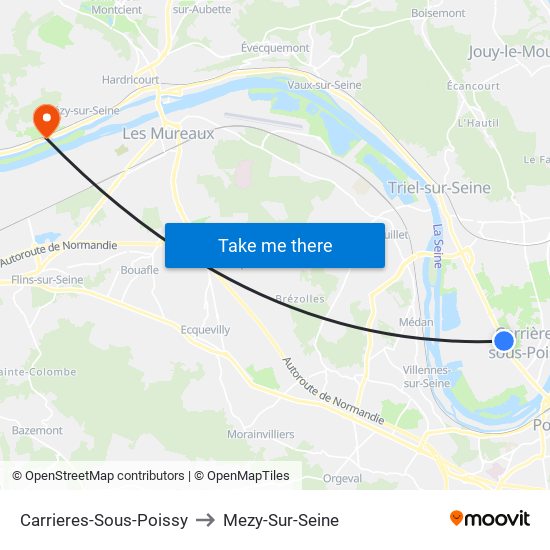 Carrieres-Sous-Poissy to Mezy-Sur-Seine map