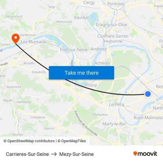 Carrieres-Sur-Seine to Mezy-Sur-Seine map