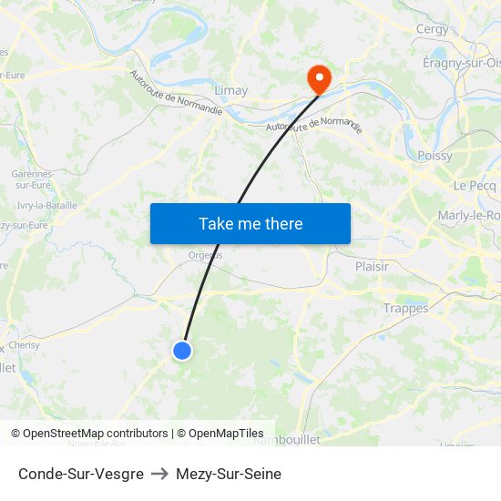 Conde-Sur-Vesgre to Mezy-Sur-Seine map